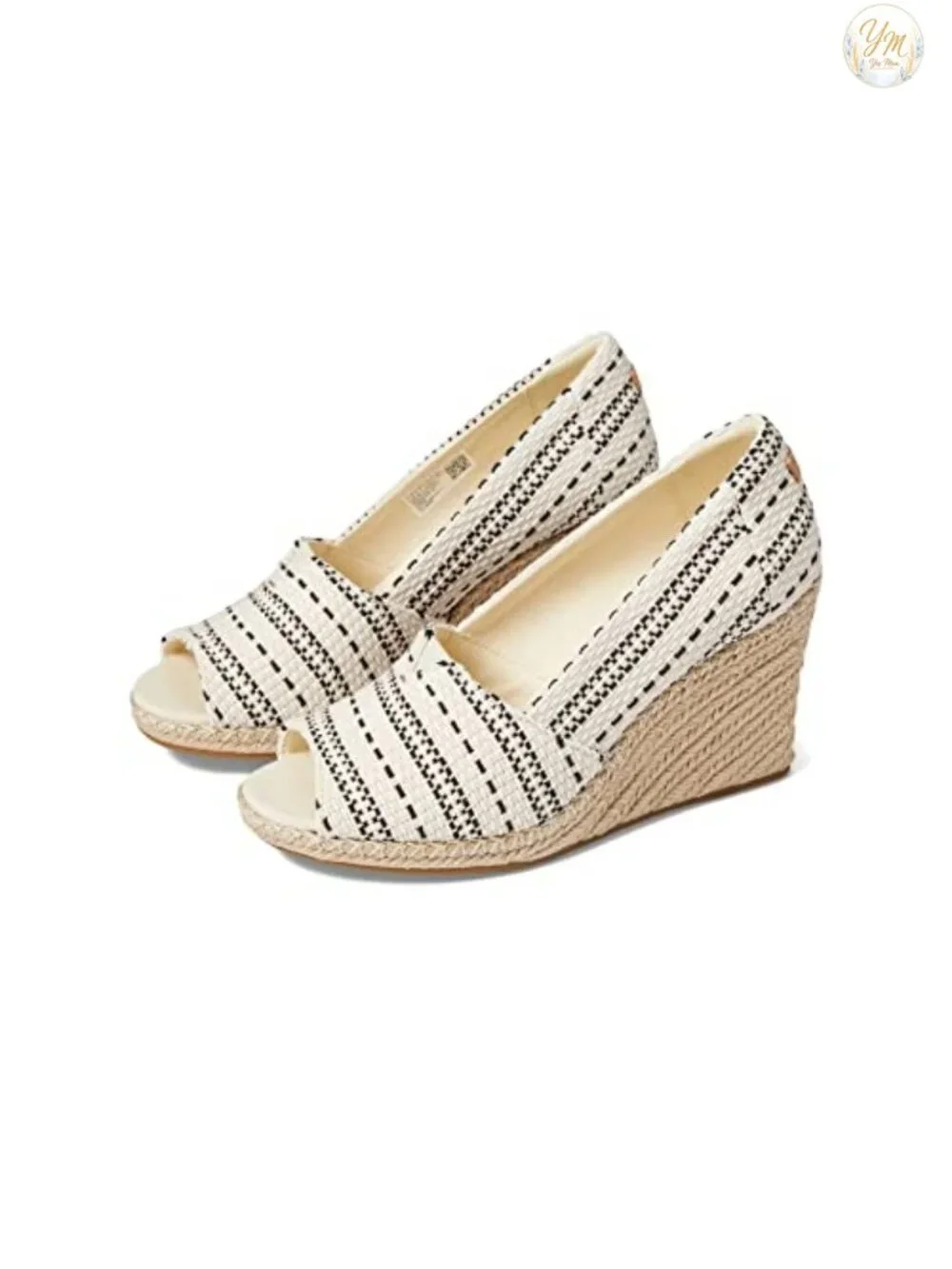 TOMS Michelle Women's Peep Toe Wedge Sandals Rope Wrap Comfort Sandal